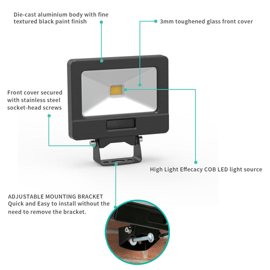 Kakadu LED Flood Light - 10W/20W/50W IP65 PIR SENSOR (20W 50W ONLY)
