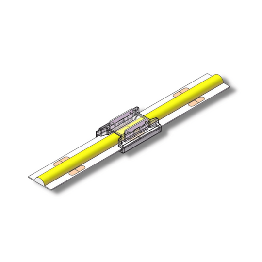 Fast connection connector joining COB strip lights
