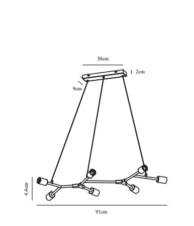 Josefine 6 spot 7 spot pendant suspended light Nordlux