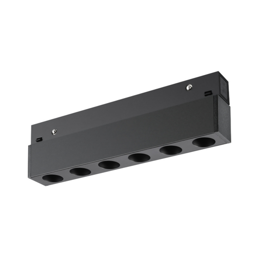 9w fixed linear spot track light with 4-wire track for 3-circuit control.
