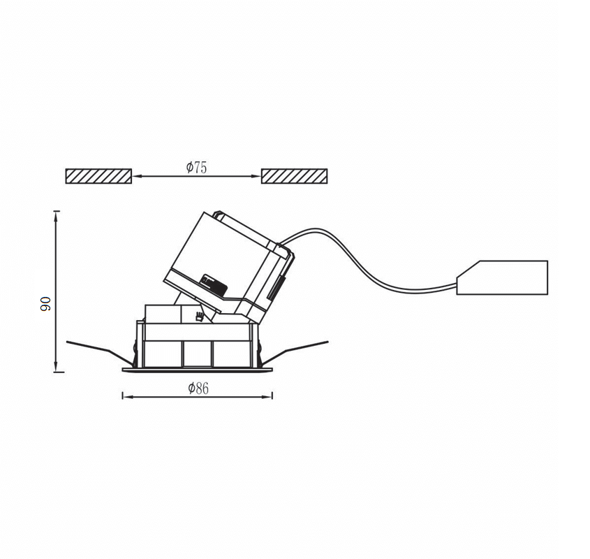 The gimble downlight could be tilted 0-35 degree vertically. With a power of 12w and dimmable, you can highlight the areas as per your requirement.