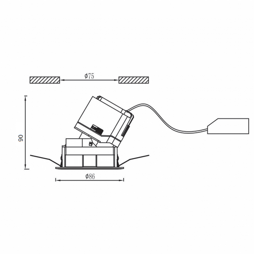 The gimble downlight could be tilted 0-35 degree vertically. With a power of 12w and dimmable, you can highlight the areas as per your requirement.
