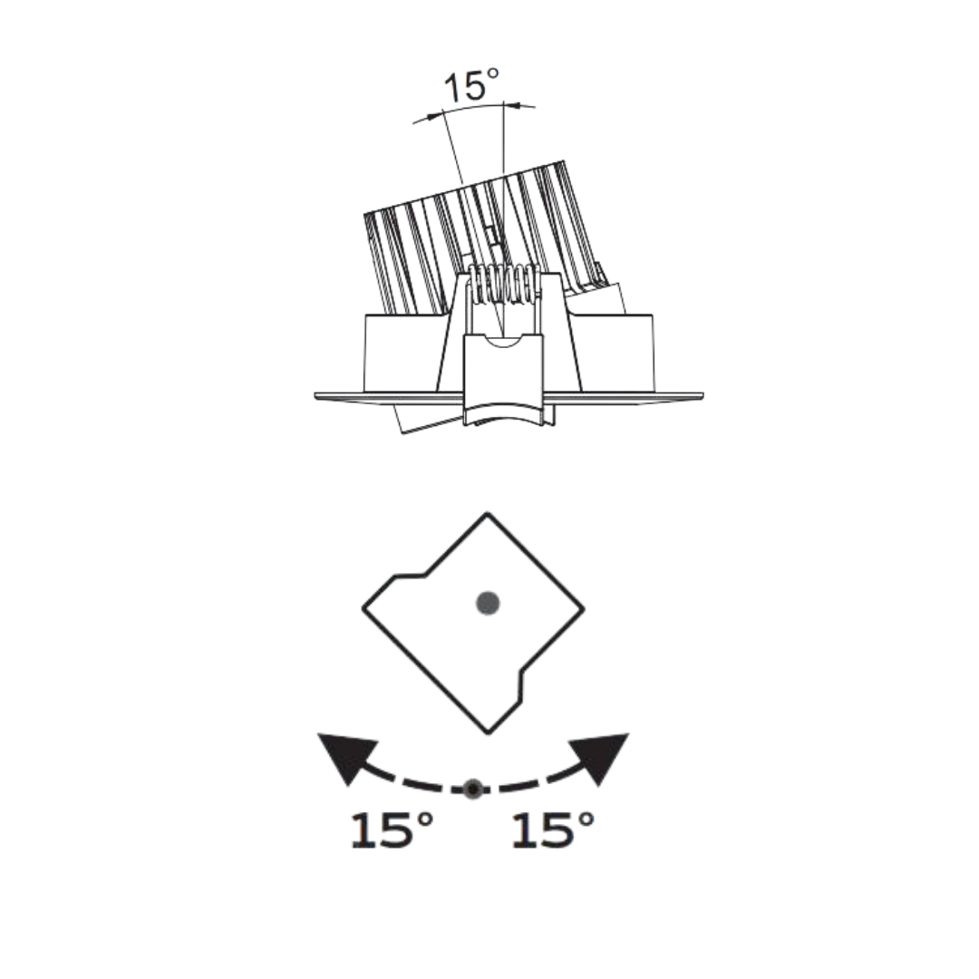 Daintree 110 - 10W-IP54/IP44-LED-Downlight - Dimmable - Fixed/Gimbal - 80mm/90mm-Cutout-Elekzon-Diagram