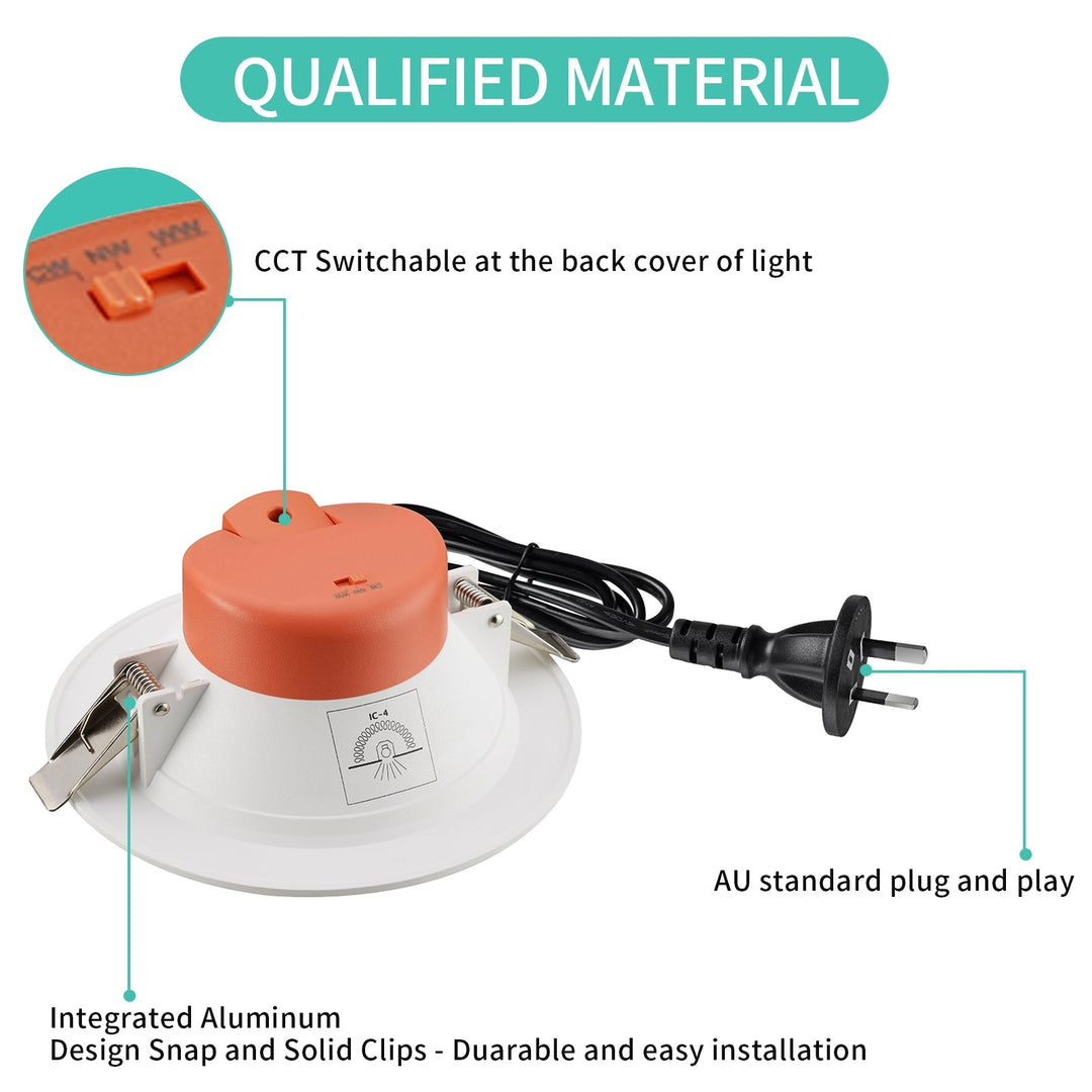 Daintree PIR Sensor Downlight - Plug and Play - CCT Toggle Switch - Aluminium Heat Sink