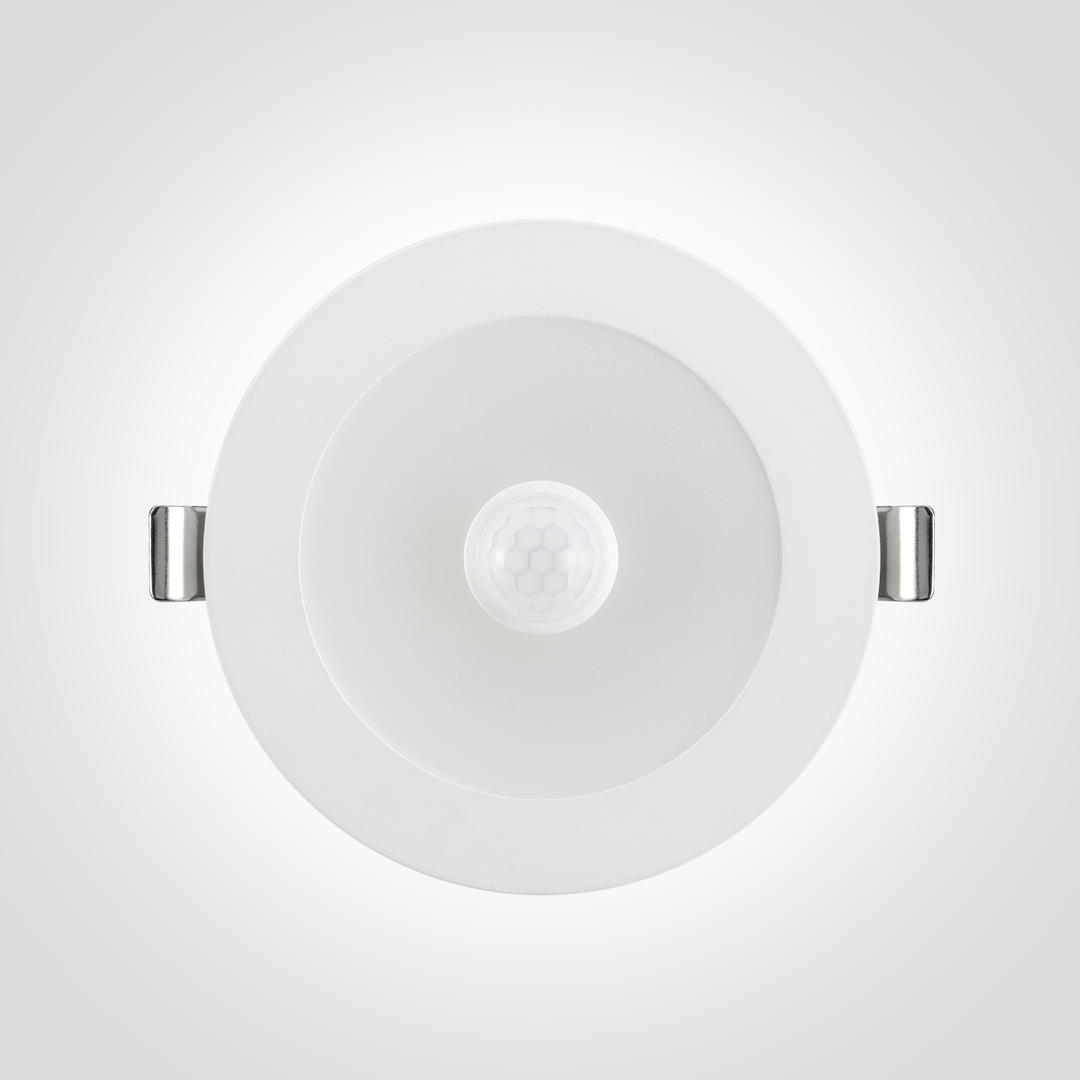 Daintree PIR Sensor Downlight-Front View - Motion Sensor - IP54 - Security Lighting - Tricolour - 10W - 90mm Downlight