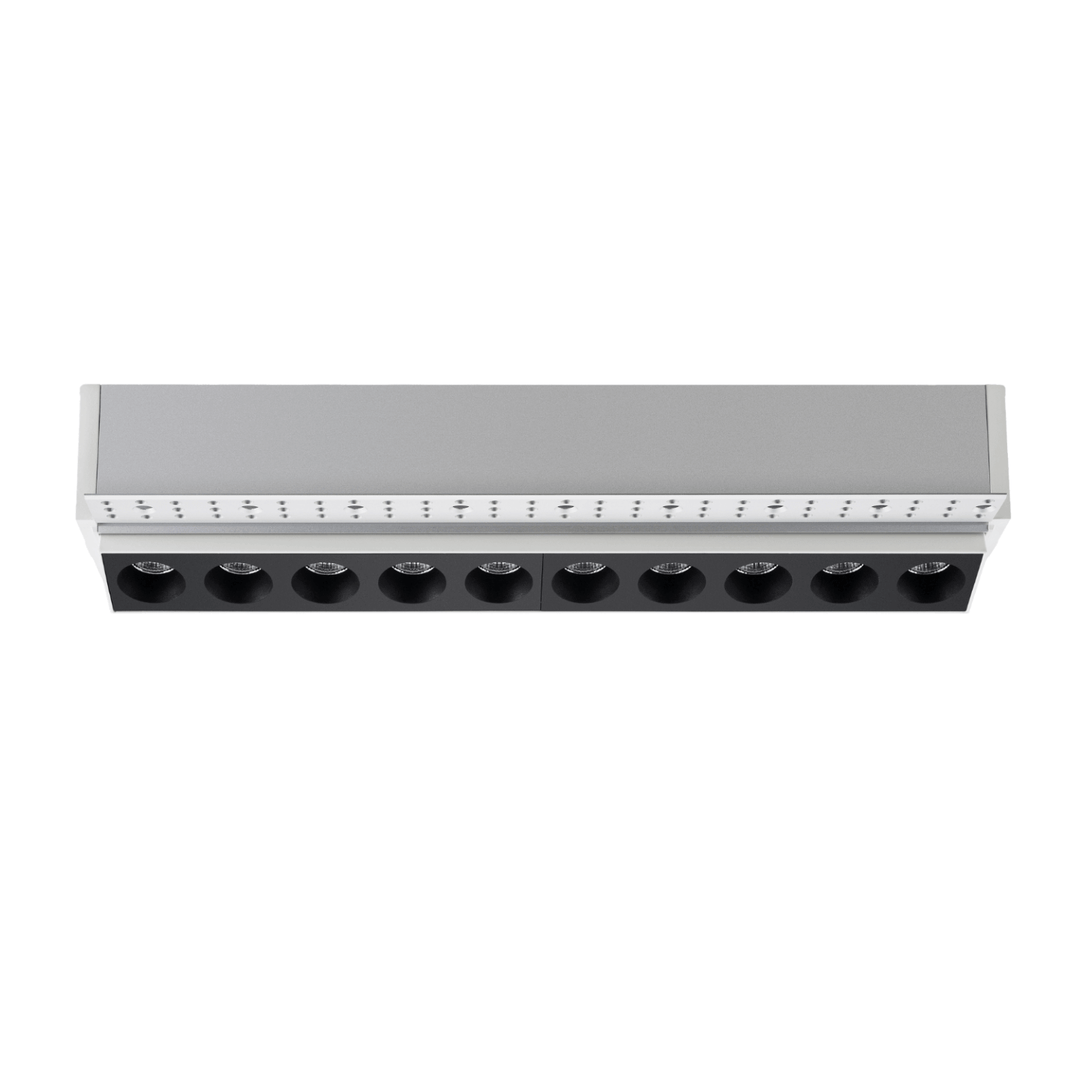 The trimless downlight is in deep recessed design, and a linear louver fitting to suit the narrow ceiling