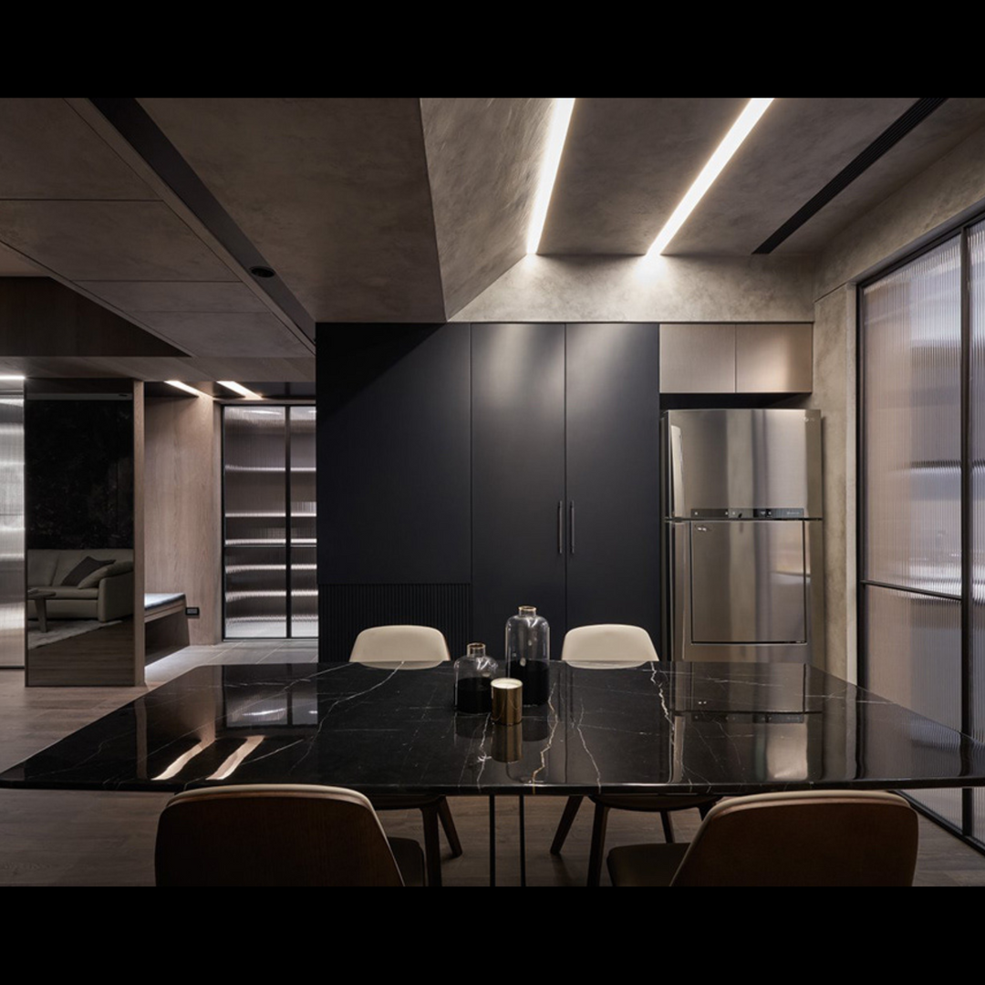 Strip light for minimalist ceiling lighting in kitchen