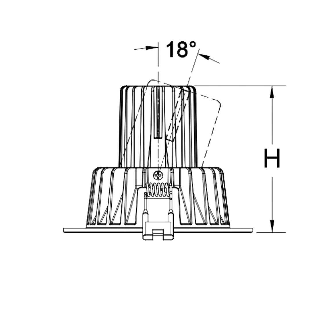 The tiltable light is from 0-18 degree, which is suitable for concentrate lighting on the wall for picture or the items in store, or for a task.