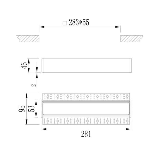 The adjustable linear downlight with a height of 55mm, which is suitable for the ceiling with limited cavity.