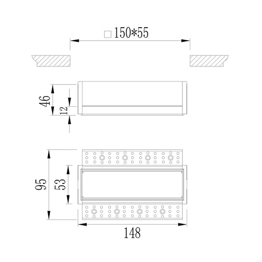 The dimension of the adjutable trimless linear downlight is only 55mm high, which is suitable for the ceiling with limited space