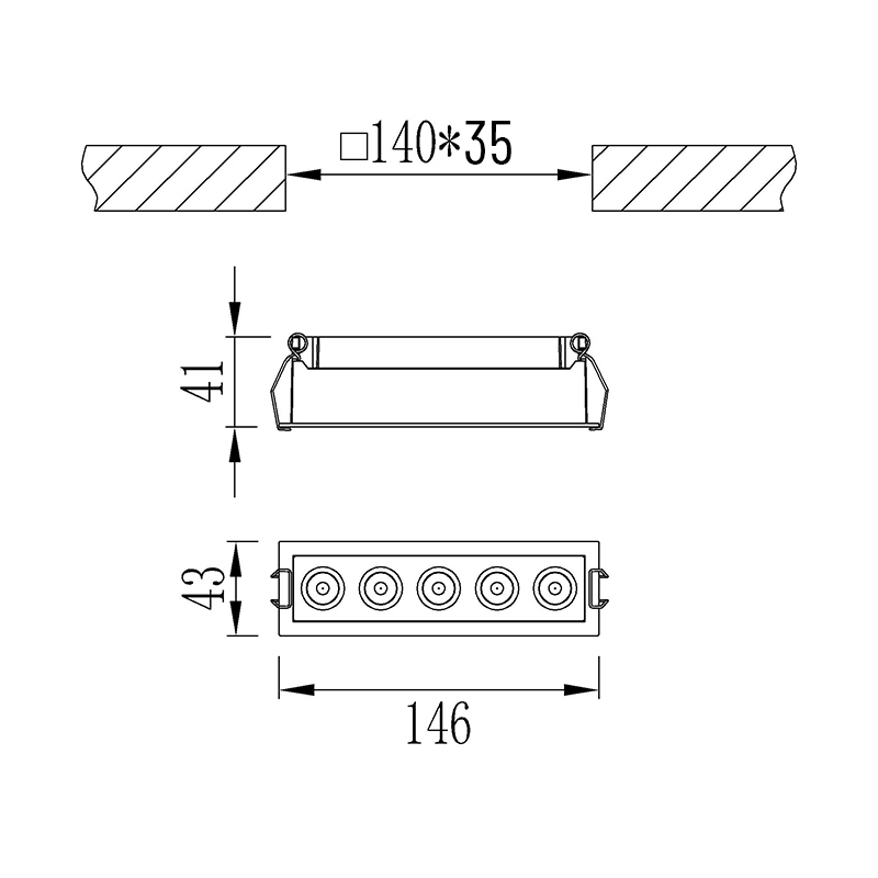 The fixed downlight only with a height of 35mm, which is a perfect option for the low profile ceiling