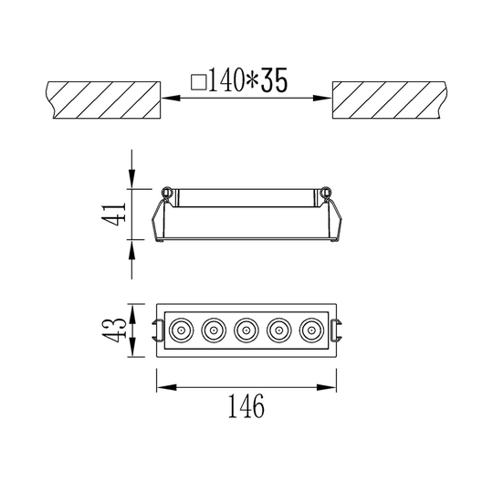 The fixed downlight only with a height of 35mm, which is a perfect option for the low profile ceiling