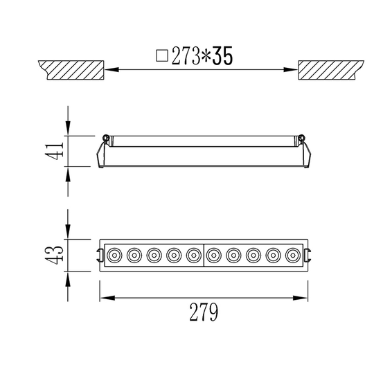 the fixed downlight with a height of only 35mm, which is suitable for low profile ceiling