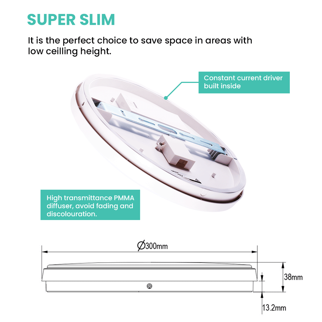 super slim oyster ceiling light
