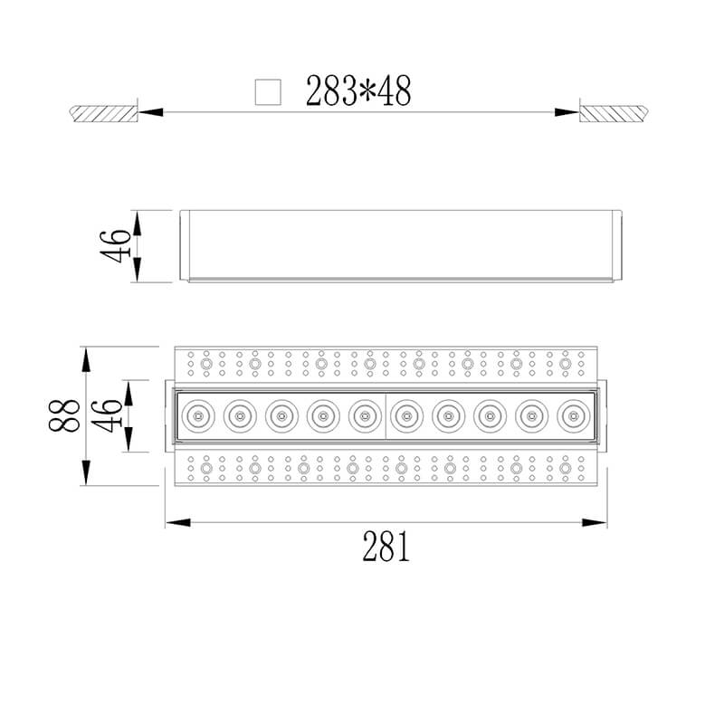 20W Low Profile Linear Downlight Athens