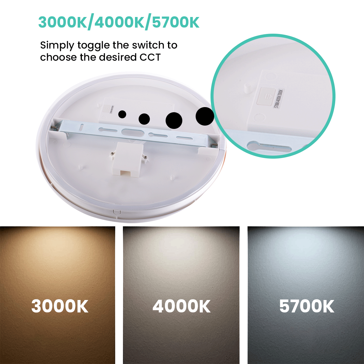 elekzon Uluru Tricolour Dimmable Oyster Light