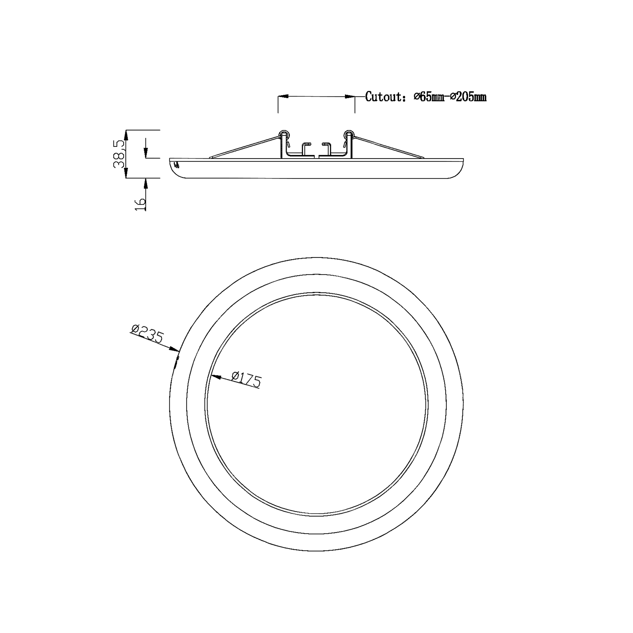 Ultra thin store recessed lights