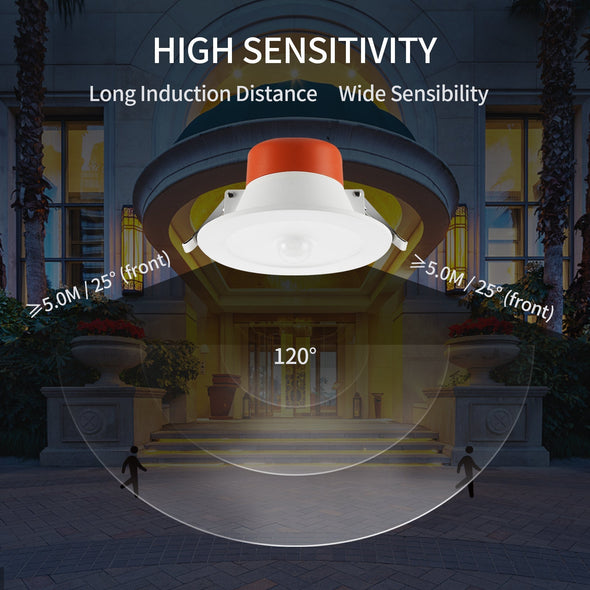 Daintree PIR Sensor Downlight - 120 degree Motion Detection - 5m Motion Sensor Range 