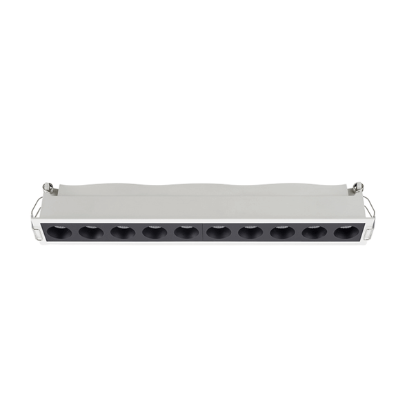The fixed linear downlight has mini recessed light pots. With UGR<6, and CRI≥90, which is gentle on eyes and can create a comfortable atmosphere for the space.