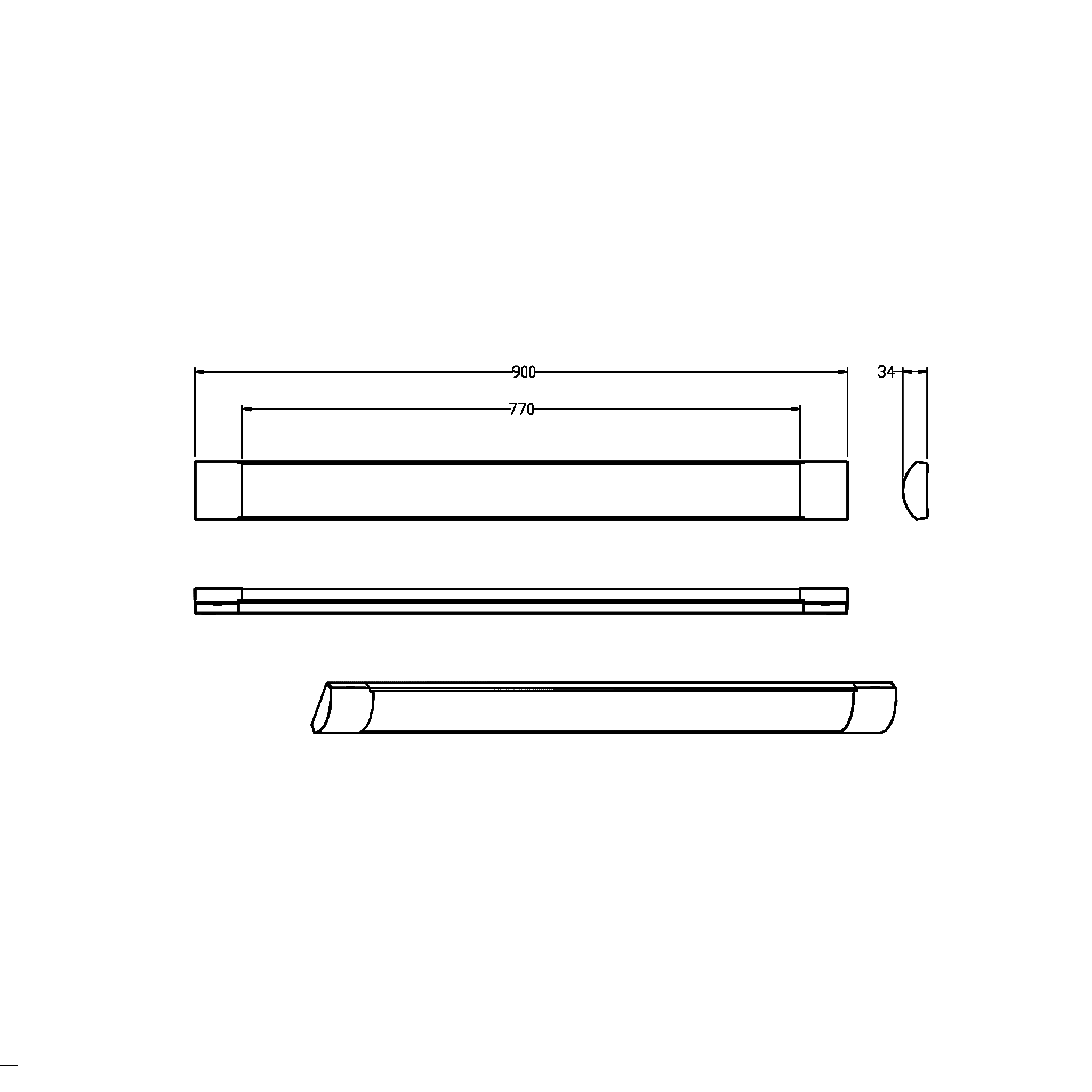 The slim batten 30w is 900mm long.