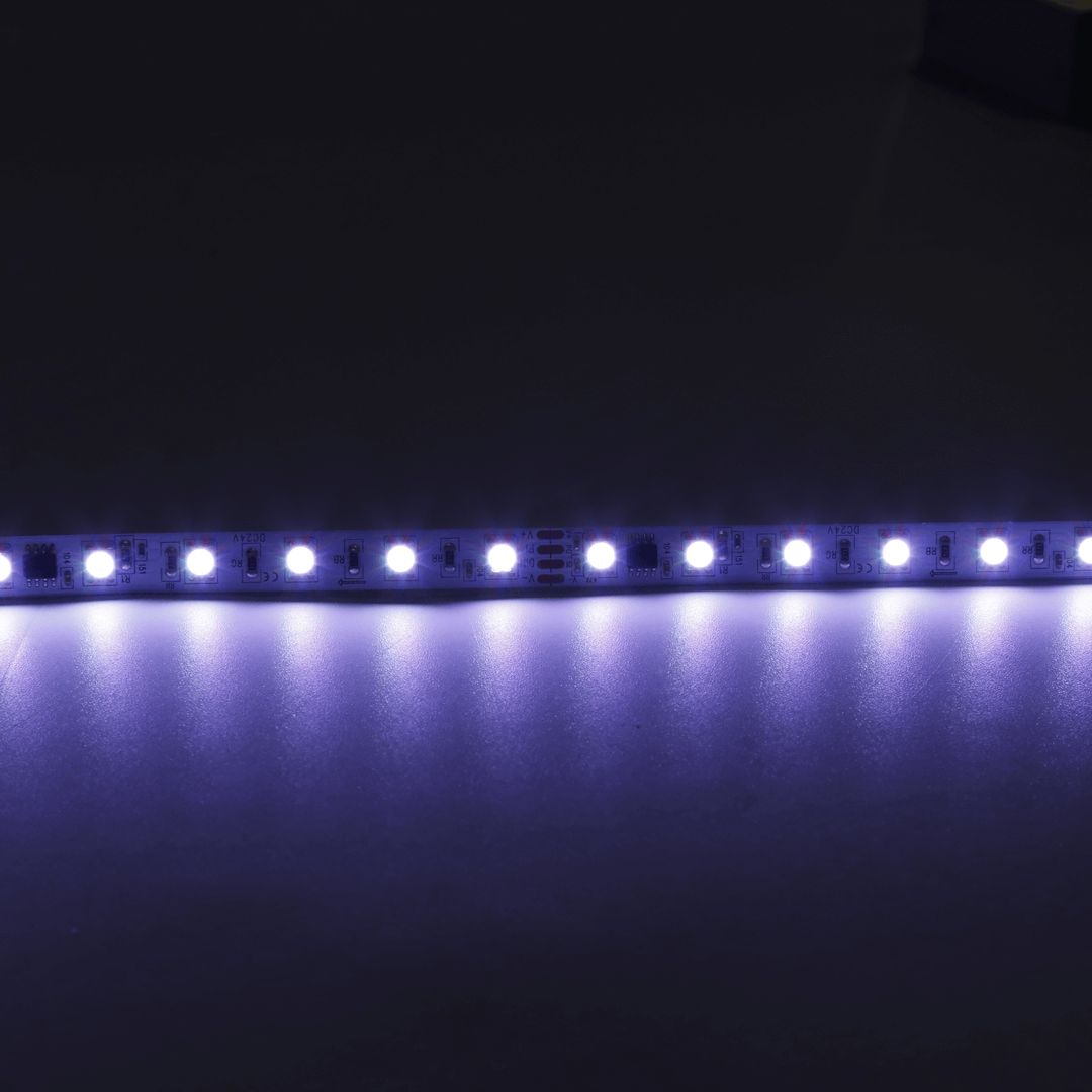LED chips lined up one by one in strip light for decorative touch