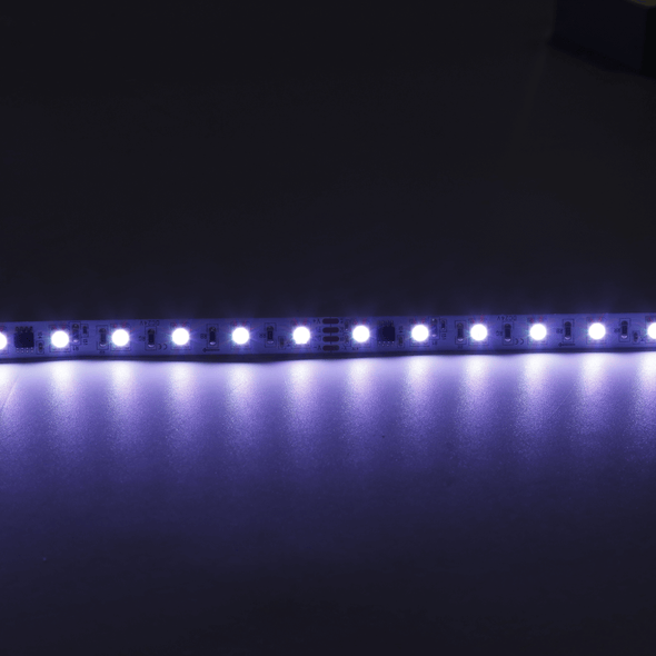 LED chips lined up one by one in strip light for decorative touch