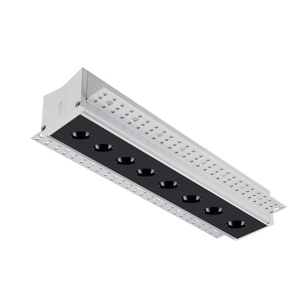 The trimless version of linear downlight has front frame and rear frame versions. This is the rear frame, you can choose the suitable one for your project application.